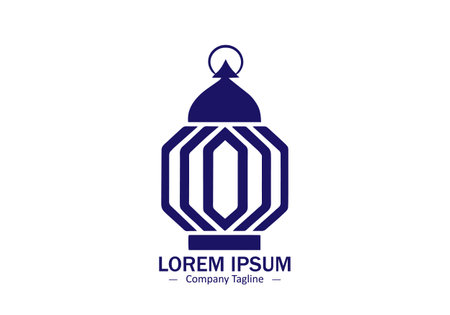 abstract and minimal lantern lamp islamic light logo for your business.のイラスト素材