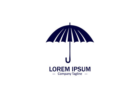 Modern Umbrella Silhouette Design in Simple Vector Icon Styleのイラスト素材