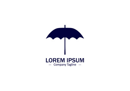 Modern Umbrella Silhouette Design in Simple Vector Icon Styleのイラスト素材