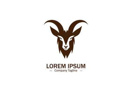 Simple Isolated Goat Pet Vector with Modern Design Elementsのイラスト素材