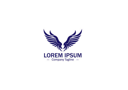 Modern Wing Feather Vector Design with Abstract Silhouette and Logo Iconのイラスト素材