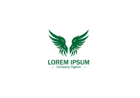 Modern Wing Feather Vector Design with Abstract Silhouette and Logo Iconのイラスト素材