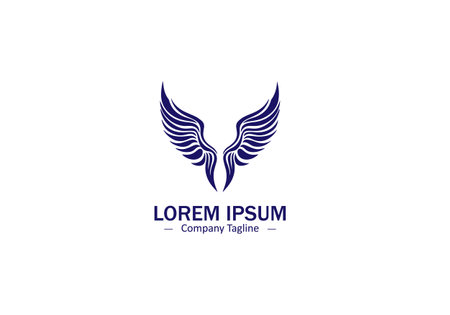 Simple Isolated Wing Feather Vector with Modern Design Elementsのイラスト素材