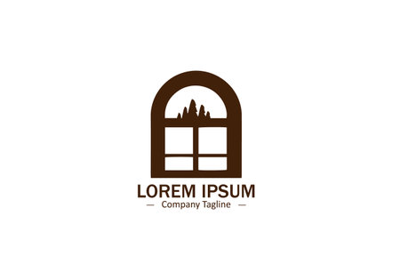 Modern Door Silhouette Design in Simple Vector Icon Styleのイラスト素材