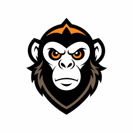 Angry Monkey Mascot Logo Design with Modern illustration Concept Style for Badge and T Shirt Printingのイラスト素材