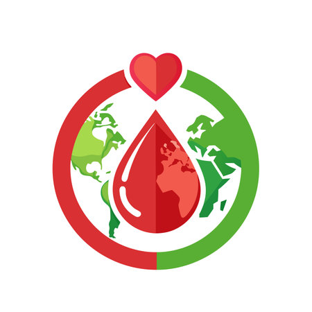 World Blood Donor Day banner . Blood donation concept for june 14. Give blood give life. world blood donor day awareness. with heart shapeのイラスト素材