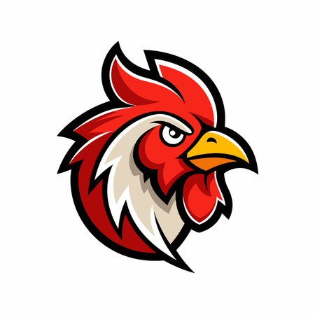 Hen Mascot Logo Design with Modern illustration Concept Style for Badge and T Shirt Printingのイラスト素材