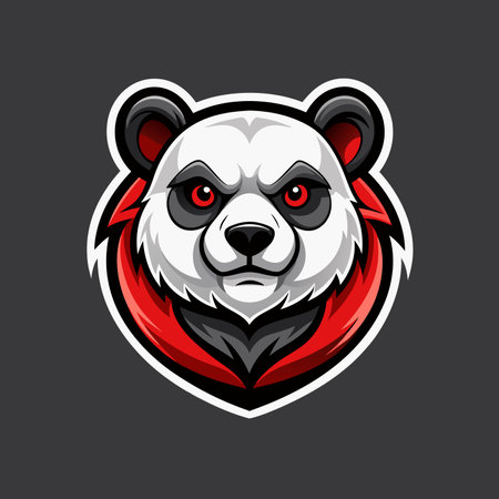Aggressive Panda Mascot Logo Design with Modern illustration Concept Style for Badge, Emblem and T Shirt Printingのイラスト素材