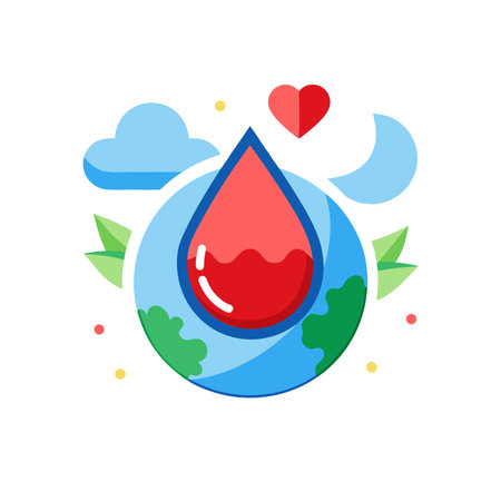 World Blood Donor Day. Blood donation concept for june 14. Give blood give life. world blood donor day awareness.logoのイラスト素材