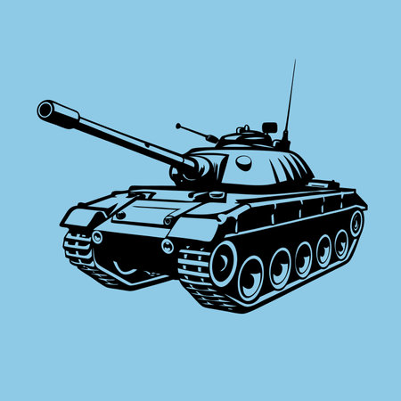 Military tank Mascot Logo Design with Modern illustration Concept Style for Badge and T Shirt Printingのイラスト素材