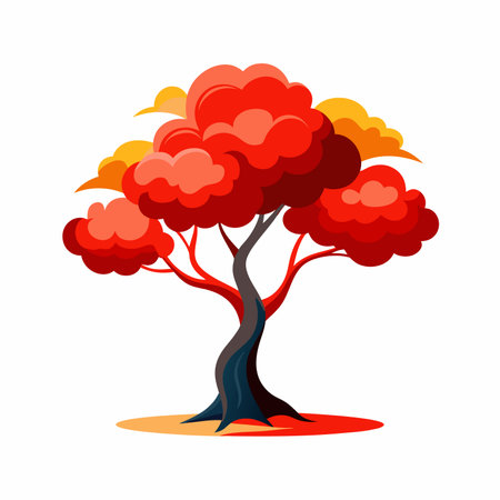 Tree Mascot Logo Design with Modern illustration Concept Style for Badge and T Shirt Printingのイラスト素材