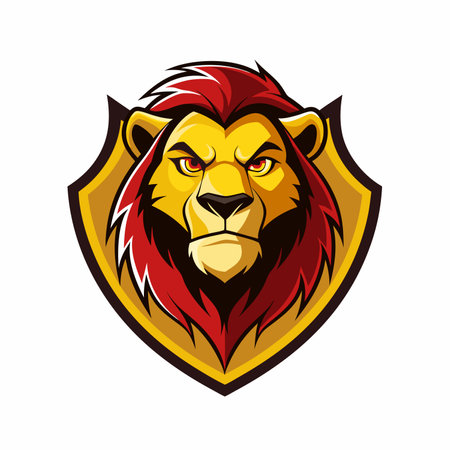 Lion Mascot Logo Design with Modern illustration Concept Style for Badge and Emblemのイラスト素材