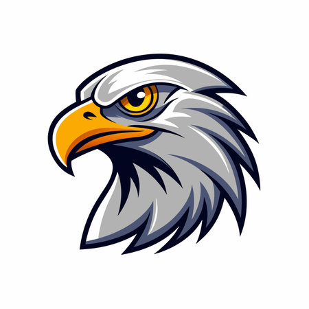 Aggressive Eagle head Mascot Logo Design with Modern illustration Concept Style for Badge and Emblemのイラスト素材