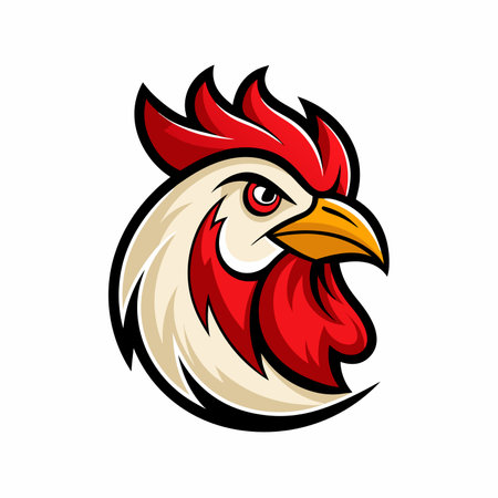 Rooster Mascot Logo Design with Modern illustration chicken Style for Badge, Emblem and T Shirt Printingのイラスト素材