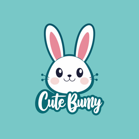 Beautiful rabbit with cute bunny text easter conceptのイラスト素材