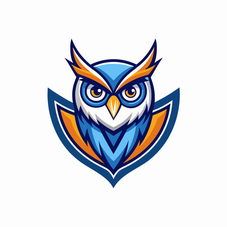 Blue owl mascot logo design icon vector illustrationのイラスト素材