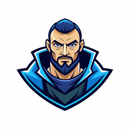 Man mascot logo icon aggressive man vector designのイラスト素材