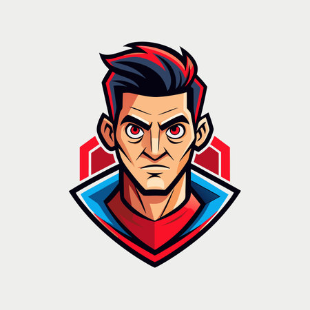 Man mascot logo icon angry man vector designのイラスト素材