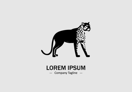 Minimal abstract logo of Tiger or cheetah icon vector design on white backgroundのイラスト素材