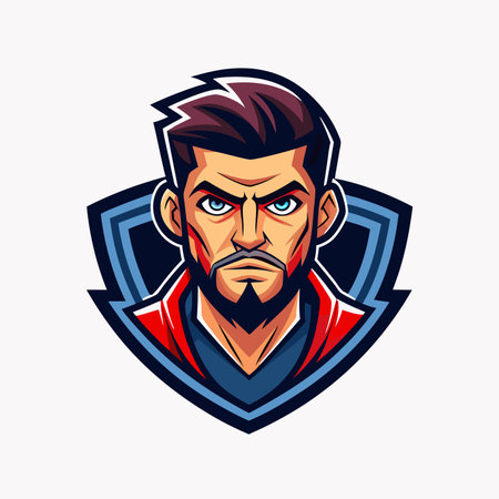 Man mascot logo hero icon vector designのイラスト素材