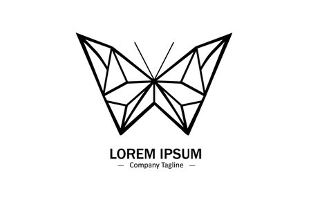 Abstract logo of butterfly icon vector design on white backgroundのイラスト素材