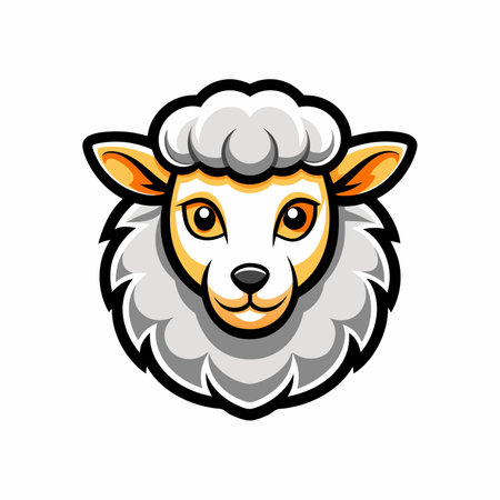 White sheep mascot logo icon vector design isolatedのイラスト素材