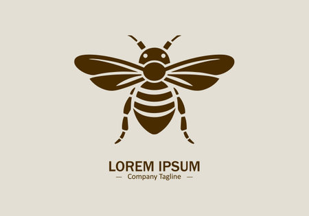 Honey bee icon logo style silhouette vector isolated on white backgroundのイラスト素材
