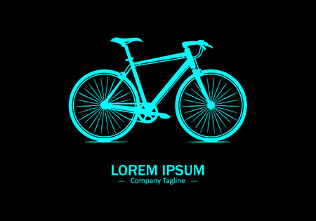 Cycle icon logo style silhouette vector isolated on black backgroundのイラスト素材