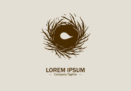 Logo of Nest icon vector design silhouette style on white backgroundのイラスト素材
