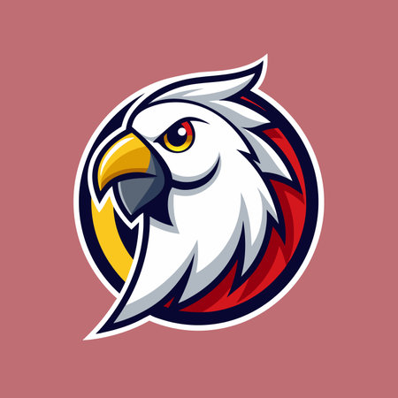 White parrot mascot logo icon vector design isolatedのイラスト素材
