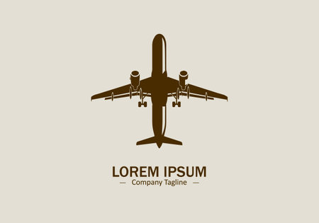 Airplane vector style logo icon isolated on white backgroundのイラスト素材