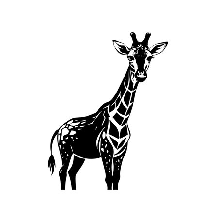 Abstract Giraffe Icon Design with Unique Silhouette Vector Art for Modern Brandingのイラスト素材