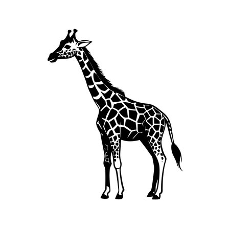 Abstract Giraffe Vector Art with Full Body Silhouette for a Contemporary Logo Designのイラスト素材