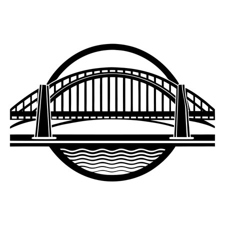 Bridge Vector Icon Silhouette Logo Isolated Designのイラスト素材