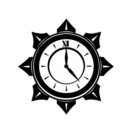 Symbol of Clock Vector Logo Silhouette Icon Designのイラスト素材
