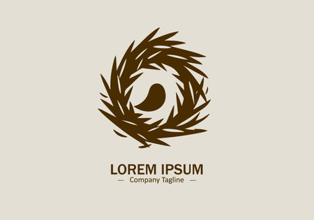 Nest icon logo style silhouette vector isolated on white backgroundのイラスト素材