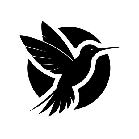 Humming bird Vector Icon Logo Isolated on Whiteのイラスト素材