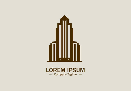 Logo of building icon vector design silhouette style on white backgroundのイラスト素材