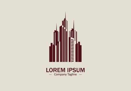 Building icon logo style silhouette vector isolated on white backgroundのイラスト素材