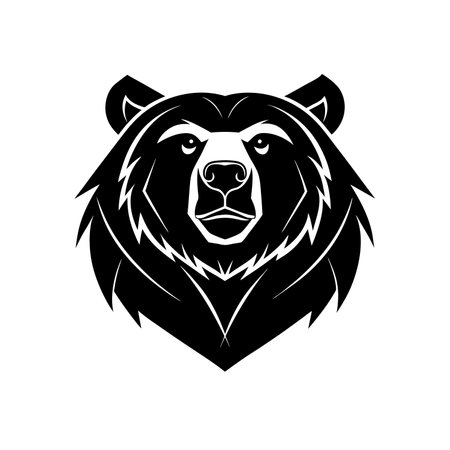 Bear Icon Logo Style Silhouette Vector Modernのイラスト素材