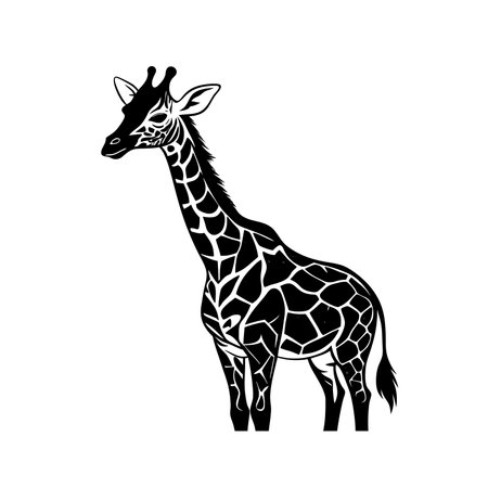 Full Body Giraffe Illustration in Vector Art for a Clean and Professional Logo Icon Designのイラスト素材