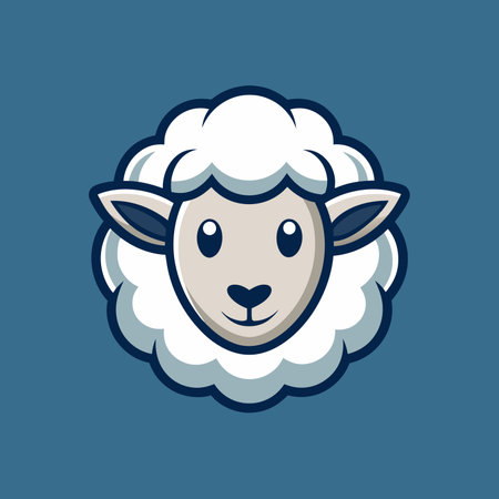 Sheep head mascot logo icon vector design isolatedのイラスト素材