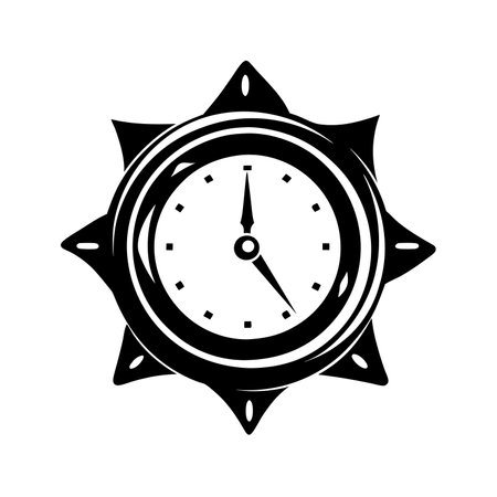 Trendy Silhouette of Clock Vector Logo Icon Designのイラスト素材