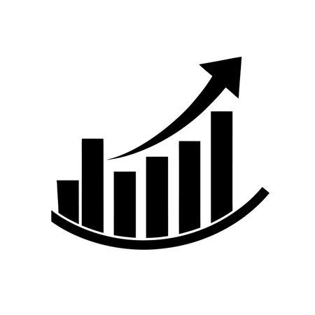 Financial chart graph logo icon vector silhouette design isolatedのイラスト素材