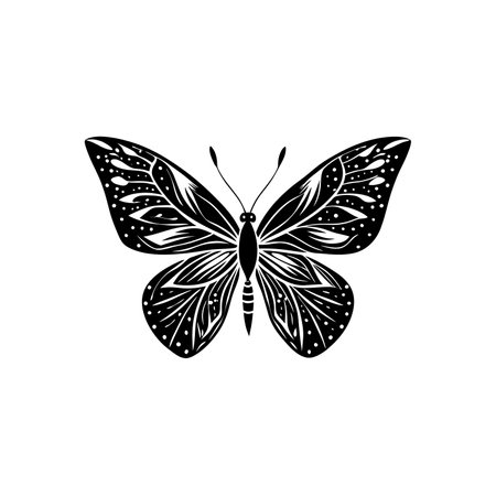 Butterfly Icon Logo Style Silhouette Vector Modernのイラスト素材