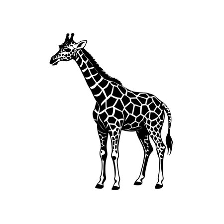 Full Body Giraffe Vector Logo Design with a Simple and Minimalist Illustration for Brandingのイラスト素材