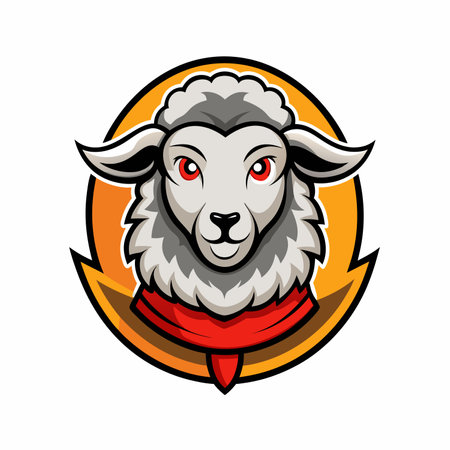 Aggressive Sheep mascot logo icon vector design isolatedのイラスト素材
