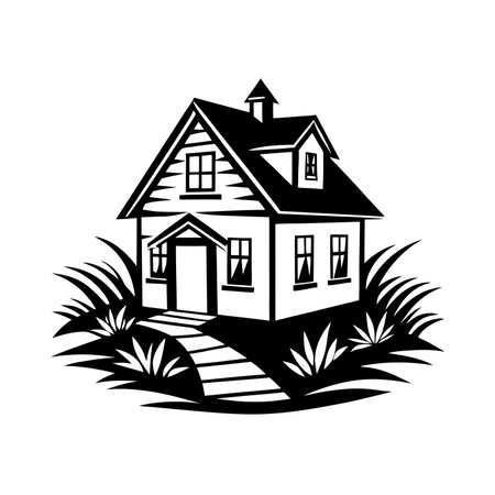 Modern Logo of House Icon Vector Design Silhouetteのイラスト素材