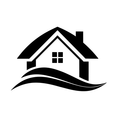 House Vector Silhouette Logo Icon Isolatedのイラスト素材