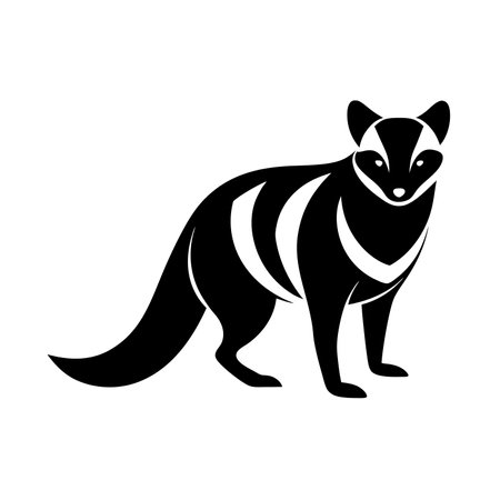Civet full body Silhouette Design Vector Icon Logoのイラスト素材